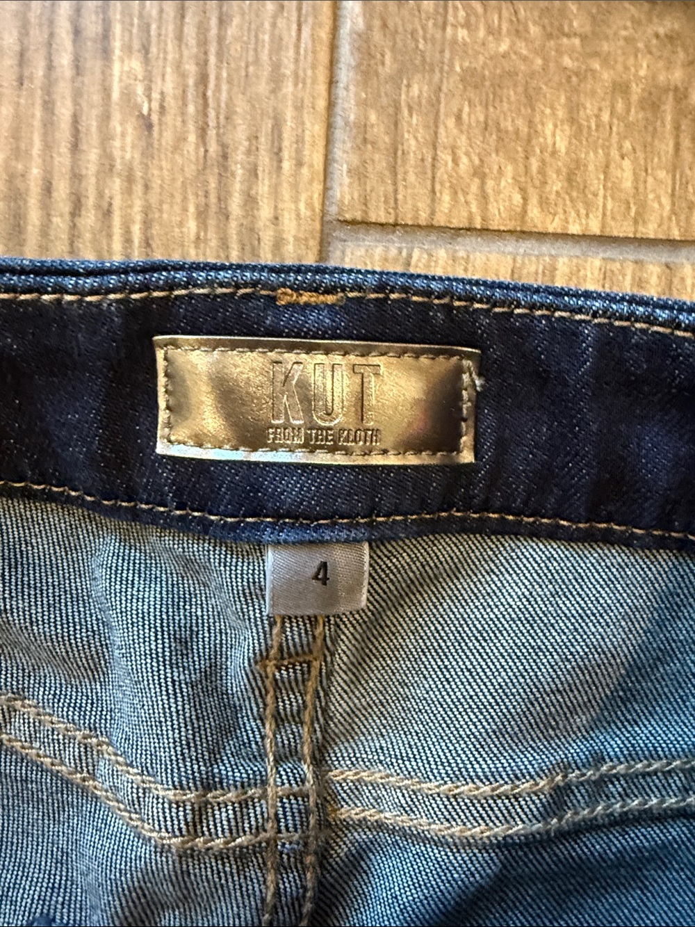 Kut from the Kloth Dark Blue Wide-Leg Jeans with Raw Hem - Picture 2 of 11